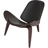 Artemis Occasional Chair in American Dark Walnut Veneer & Black Fabric